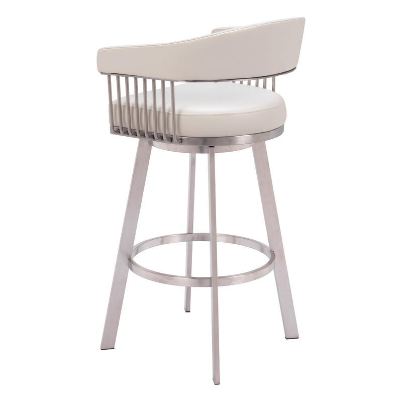Zuo Bantry 110046 Swivel Barstool - White IMAGE 5