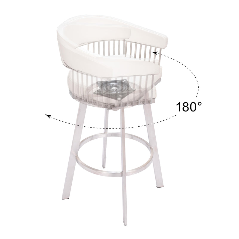 Zuo Bantry 110046 Swivel Barstool - White IMAGE 7