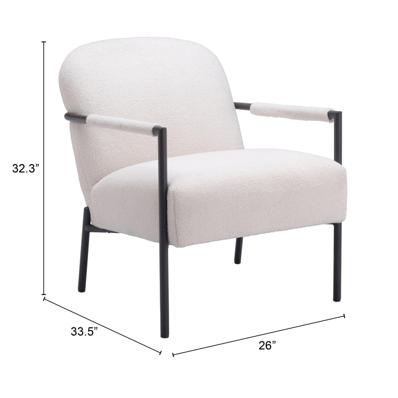 Zuo Chicago 109518 Accent Chair - Ivory IMAGE 10