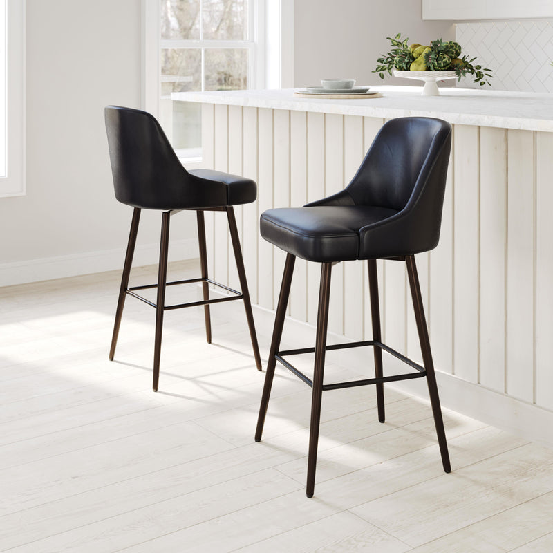 Zuo Keppel 109975 Swivel Barstool - Black & Bronze IMAGE 9