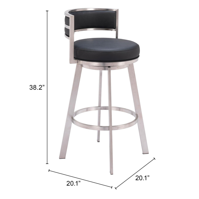 Zuo Gimsby 110044 Swivel Barstool - Black IMAGE 9