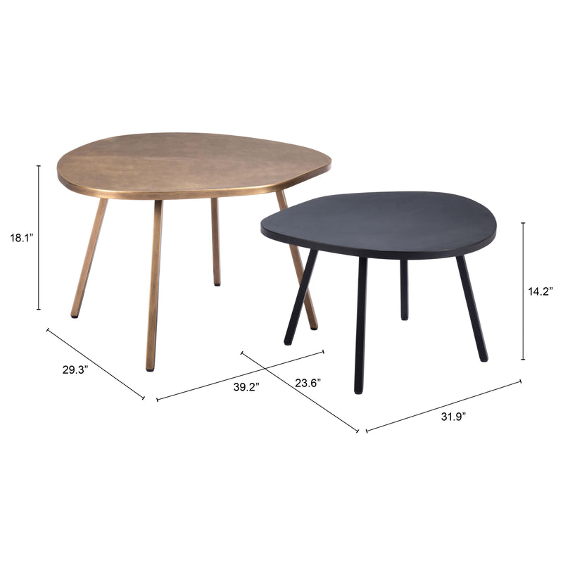 Zuo Castelo 109843 Coffee Table Set - Brass & Black IMAGE 11
