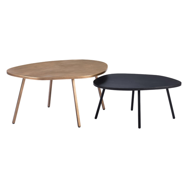 Zuo Castelo 109843 Coffee Table Set - Brass & Black IMAGE 1