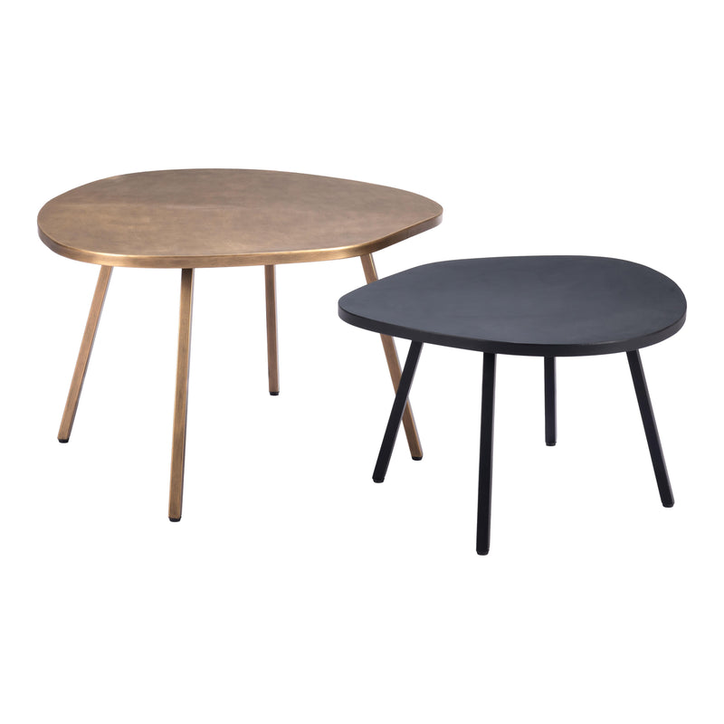 Zuo Castelo 109843 Coffee Table Set - Brass & Black IMAGE 2