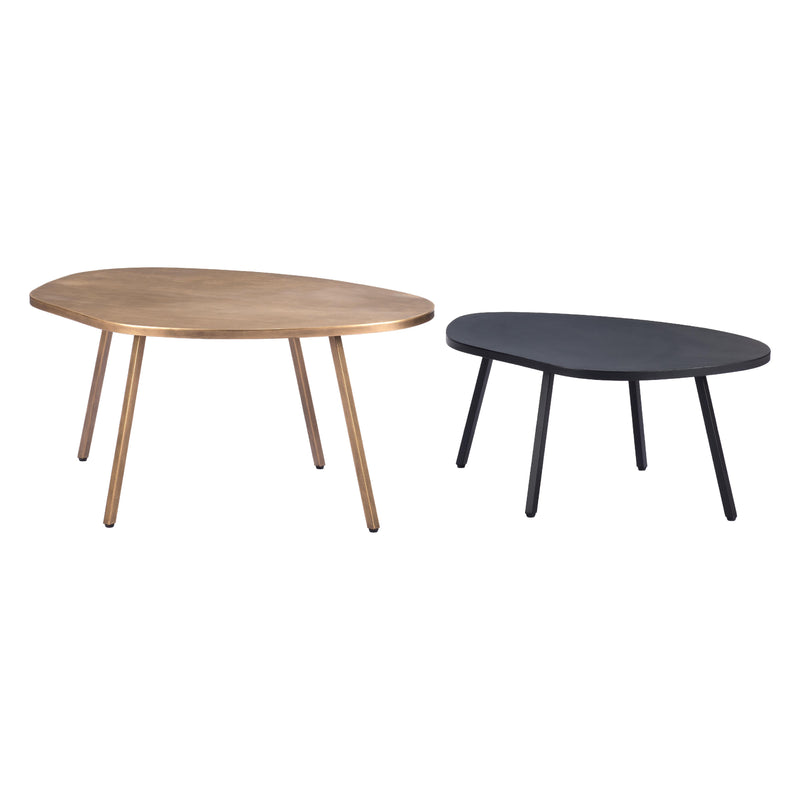 Zuo Castelo 109843 Coffee Table Set - Brass & Black IMAGE 3