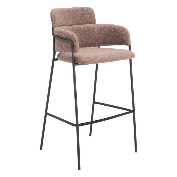 Zuo Marcel 109668 Barstool - Brown IMAGE 1