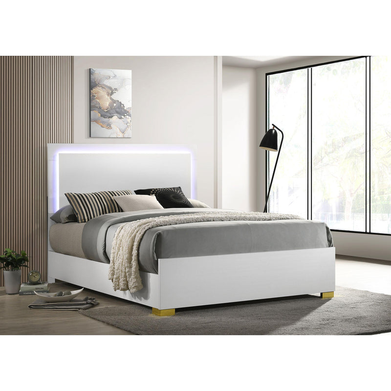  Coaster Furniture Marceline 222931F Wood Full LED Panel Bed - White IMAGE 2