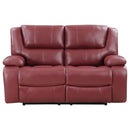  Coaster Furniture Camila 610242 Upholstered Motion Reclining Loveseat - Red IMAGE 4