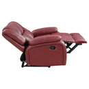  Coaster Furniture Camila 610242 Upholstered Motion Reclining Loveseat - Red IMAGE 6