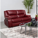  Coaster Furniture Camila 610242 Upholstered Motion Reclining Loveseat - Red IMAGE 8