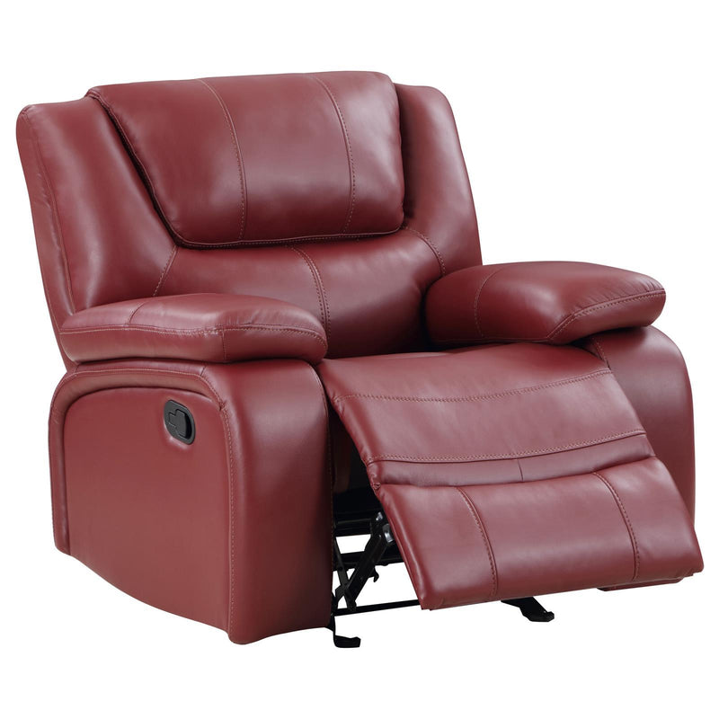  Coaster Furniture Camila 610243 Upholstered Glider Recliner Chair - Red IMAGE 3