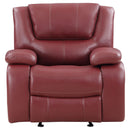  Coaster Furniture Camila 610243 Upholstered Glider Recliner Chair - Red IMAGE 4