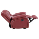  Coaster Furniture Camila 610243 Upholstered Glider Recliner Chair - Red IMAGE 6