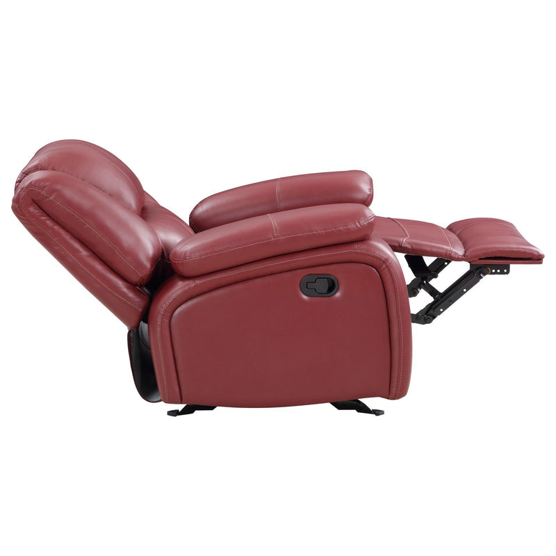  Coaster Furniture Camila 610243 Upholstered Glider Recliner Chair - Red IMAGE 6