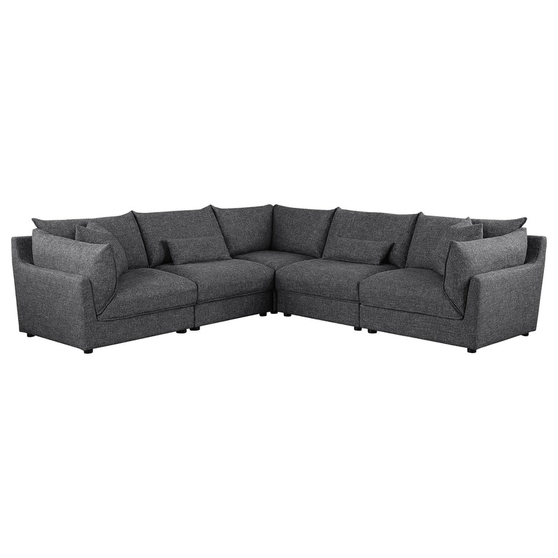  Coaster Furniture Sasha 551681-SETA 5 pc Upholstered Modular Sectional Sofa - Barely Black IMAGE 1