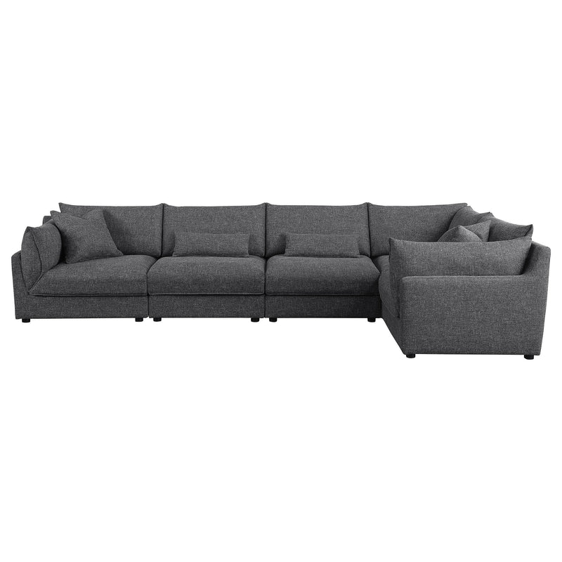  Coaster Furniture Sasha 551681-SETA 5 pc Upholstered Modular Sectional Sofa - Barely Black IMAGE 8
