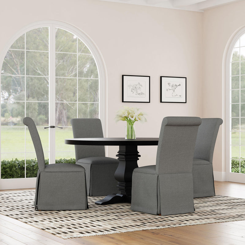 Coaster Furniture Shawna 100749 Upholstered Skirted Side Chair - Light Grey (Set of 2) IMAGE 11