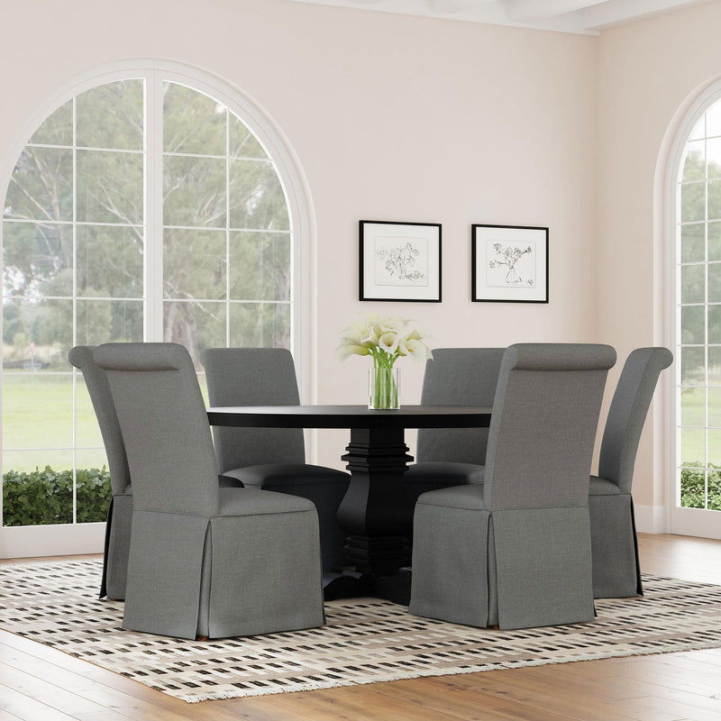 Coaster Furniture Shawna 100749 Upholstered Skirted Side Chair - Light Grey (Set of 2) IMAGE 12