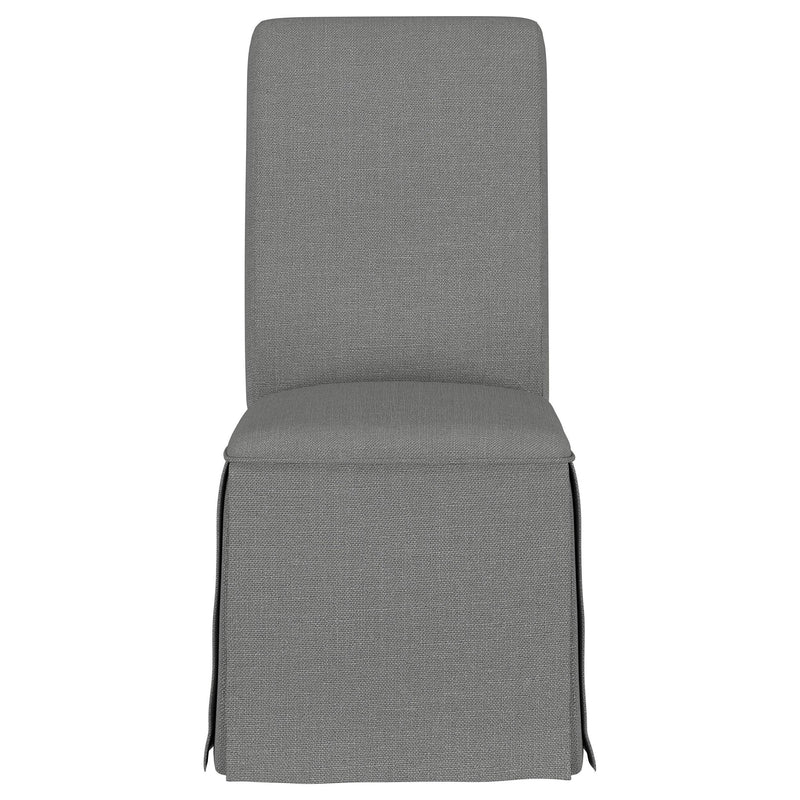 Coaster Furniture Shawna 100749 Upholstered Skirted Side Chair - Light Grey (Set of 2) IMAGE 2