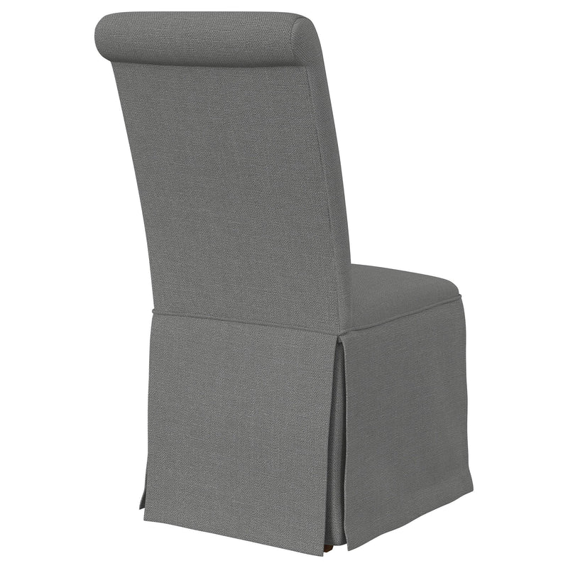 Coaster Furniture Shawna 100749 Upholstered Skirted Side Chair - Light Grey (Set of 2) IMAGE 7