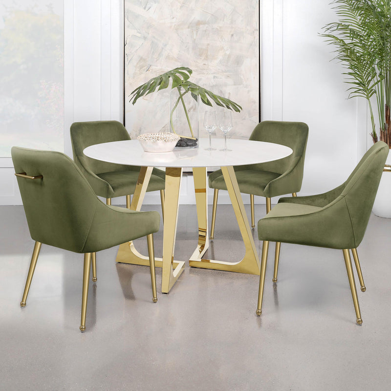  Coaster Furniture Mayette 107572 Upholstered Dining Side Chair - Olive IMAGE 10