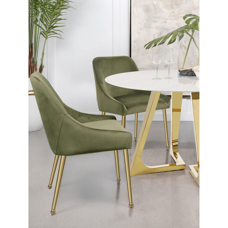  Coaster Furniture Mayette 107572 Upholstered Dining Side Chair - Olive IMAGE 2
