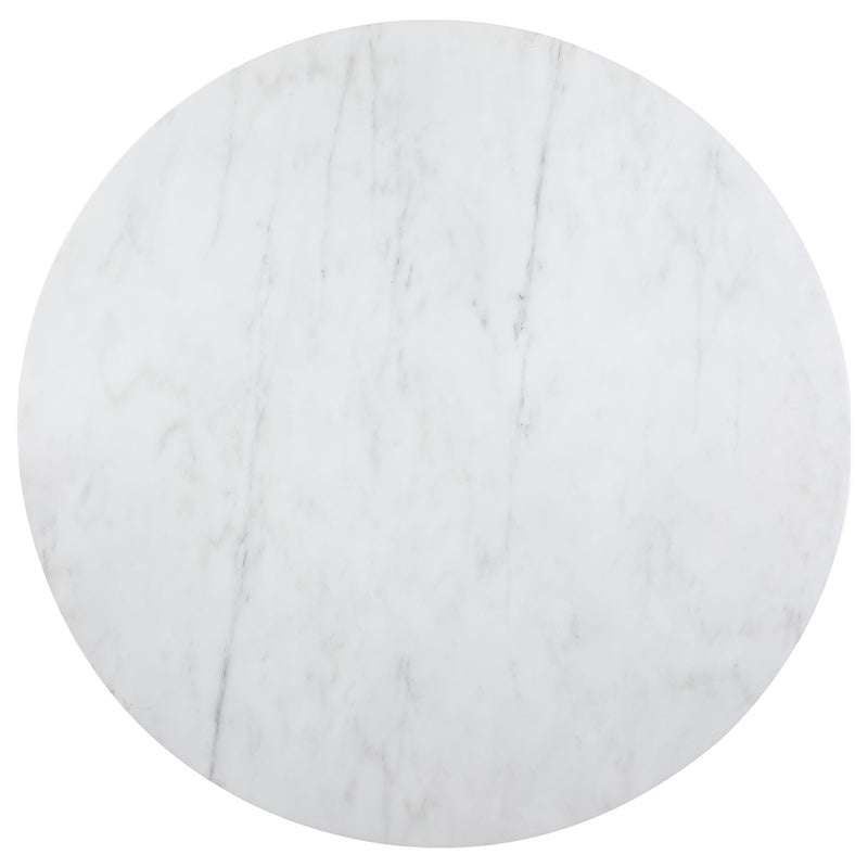 Coaster Furniture Ambrose 107600 Round 50-inch Marble Top Dining Table - Brushed Gold IMAGE 2