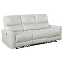  Coaster Furniture Greenfield 610261P Upholstered Power Reclining Sofa - Dove Grey IMAGE 1
