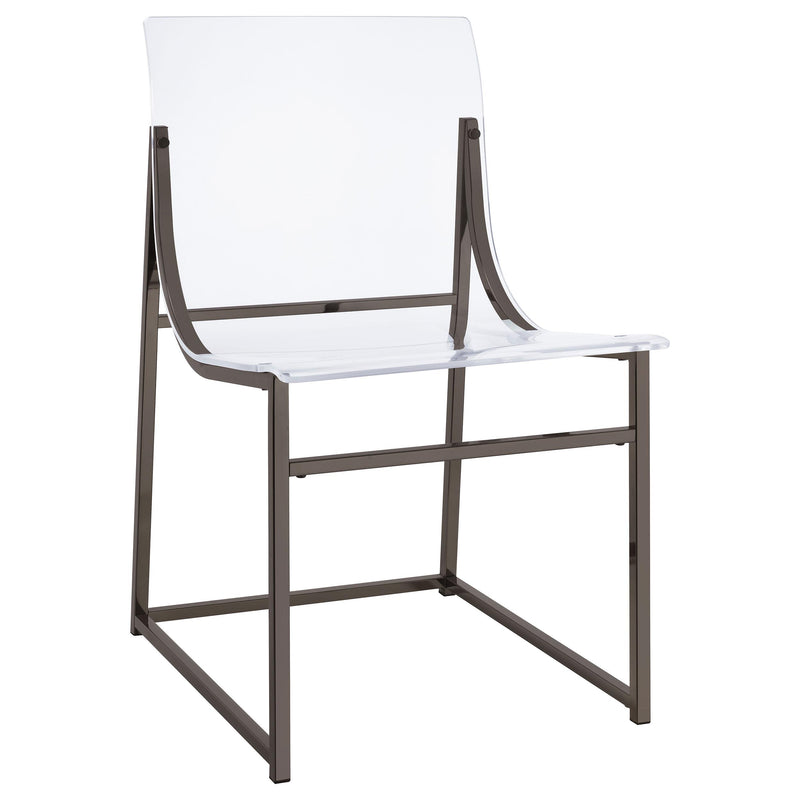  Coaster Furniture Adino 121142 Acrylic Dining Side Chair - Black Nickel IMAGE 1
