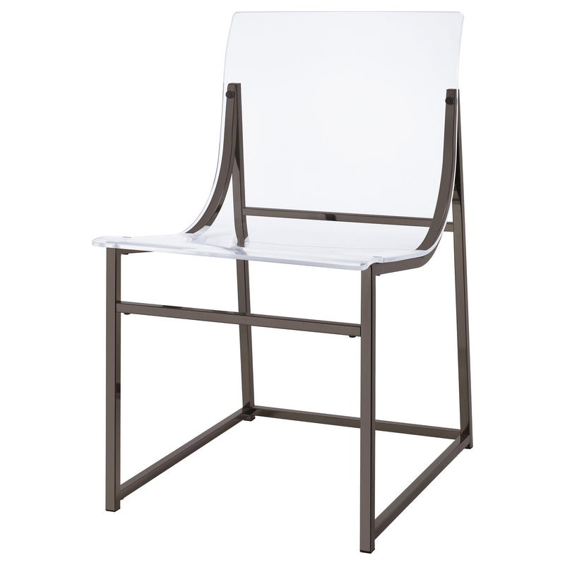  Coaster Furniture Adino 121142 Acrylic Dining Side Chair - Black Nickel IMAGE 4