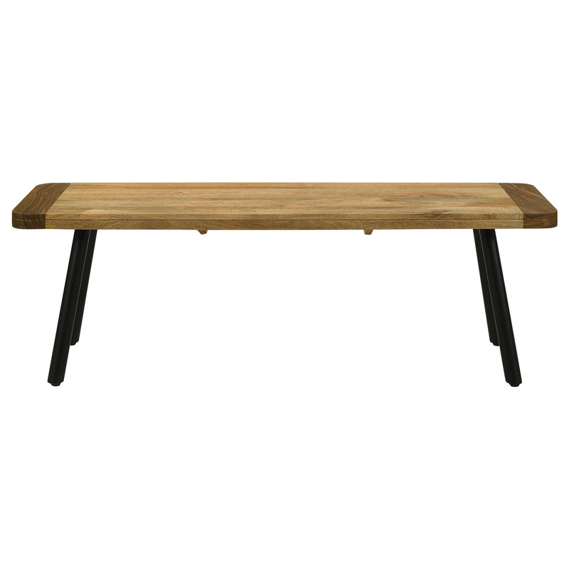 Coaster Furniture Maverick 123043 Wood Dining Bench - Natural Mango and Black IMAGE 3
