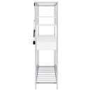 Coaster Furniture Figueroa 182034 5-Shelf Wine Cabinet with Storage Drawer - White High Gloss/Chrome IMAGE 9