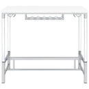  Coaster Furniture Norcrest 182101 47-inch Acrylic Leg Bar Table - White High Gloss IMAGE 3