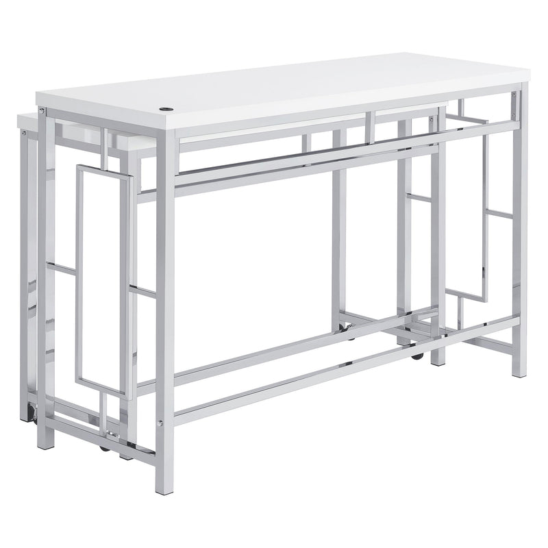 Coaster Furniture Jackson 182714 4-Piece Multipurpose Counter Height Table Set - White/Chrome IMAGE 7