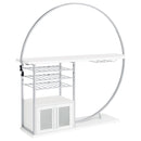  Coaster Furniture Risley 182798 2-door Circular LED Home Bar Cabinet - White High Gloss IMAGE 1