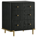 Coaster Furniture Arini 224332 3-Drawer Nightstand - Black IMAGE 1