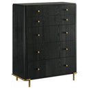  Coaster Furniture Arini 224335 5-Drawer Bedroom Chest - Black IMAGE 1