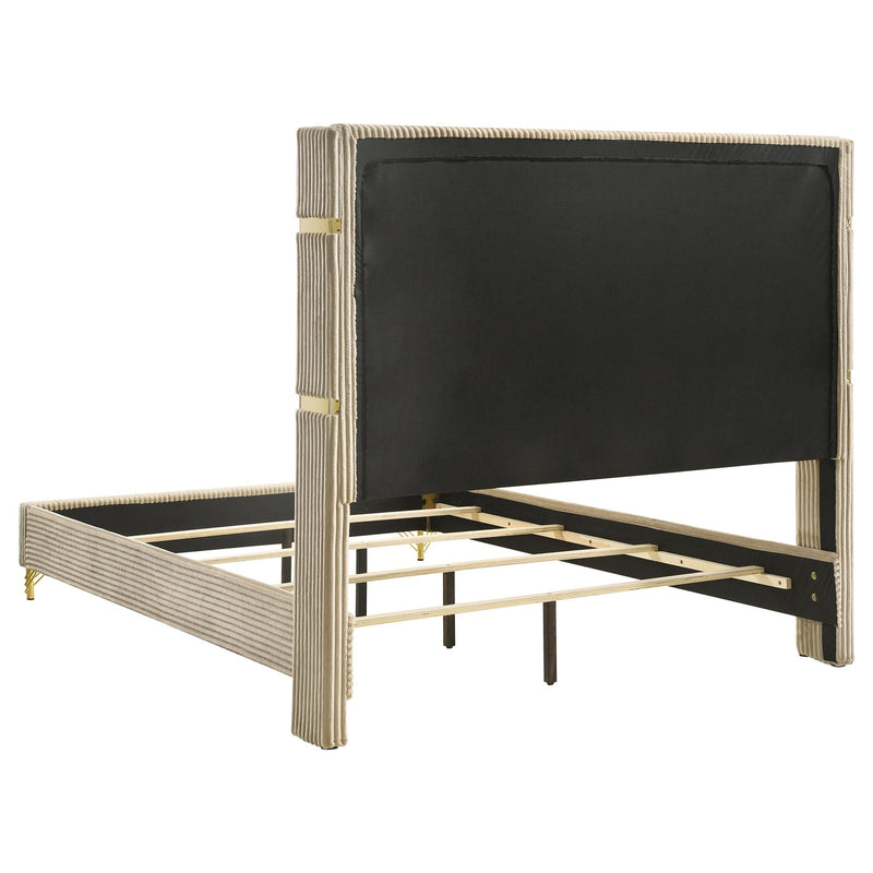  Coaster Furniture Lucia 224731Q 61-inch Upholstered Queen Wingback Bed - Beige IMAGE 3