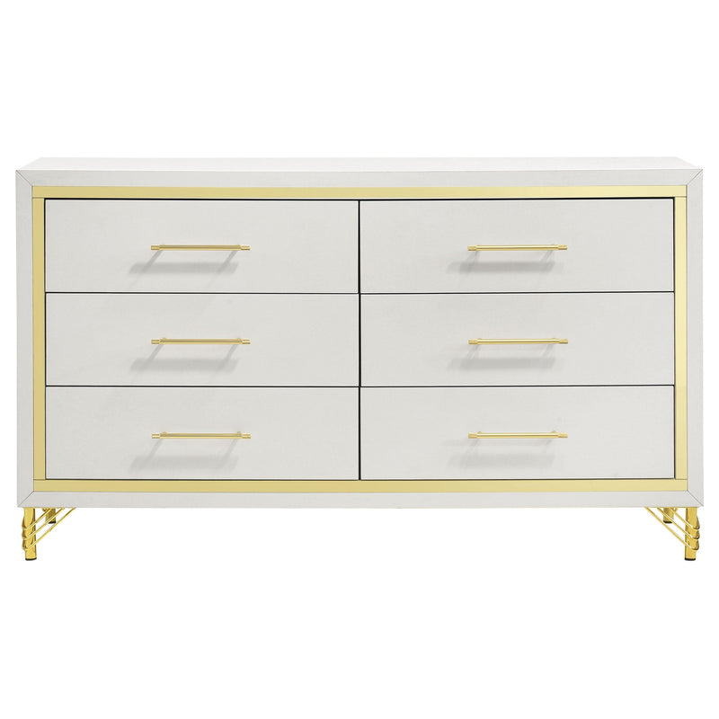 Coaster Furniture Lucia 224733 6-Drawer Dresser Cabinet - White IMAGE 3