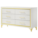 Coaster Furniture Lucia 224733 6-Drawer Dresser Cabinet - White IMAGE 4