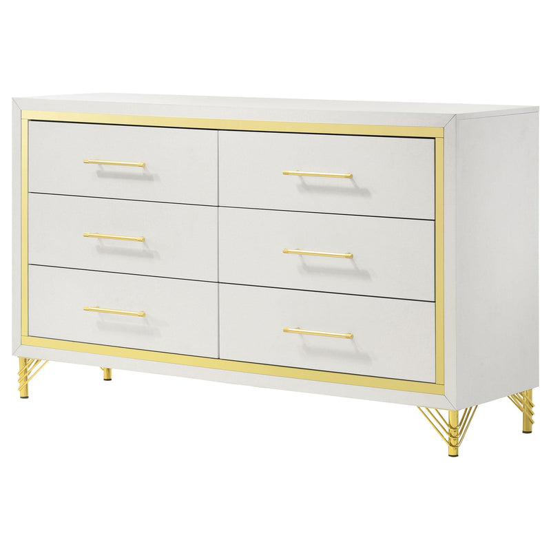 Coaster Furniture Lucia 224733 6-Drawer Dresser Cabinet - White IMAGE 4