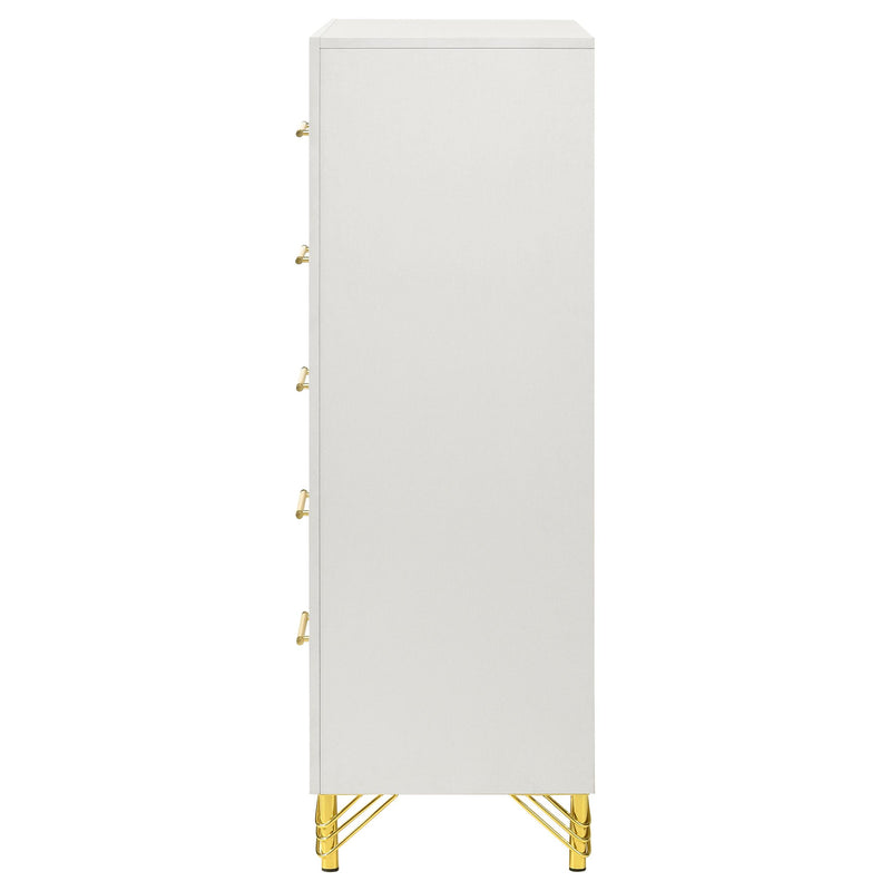  Coaster Furniture Lucia 224735 5-Drawer Bedroom Chest of Drawers - White IMAGE 5