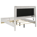  Coaster Furniture Caraway 224771Q Wood Queen LED Panel Bed - White IMAGE 3