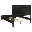  Coaster Furniture Caraway 224781Q Wood Queen LED Panel Bed - Black IMAGE 3