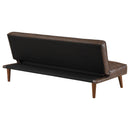  Coaster Furniture Jenson 360237 Upholstered Tufted Convertible Sofa Bed - Dark Coffee IMAGE 9