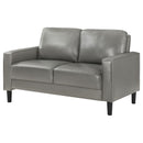  Coaster Furniture Ruth 508366 Upholstered Track Arm Loveseat - Grey IMAGE 3