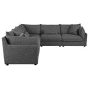  Coaster Furniture Sasha 551681-SET 6 pc Upholstered Modular Sectional - Barely Black IMAGE 4