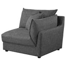  Coaster Furniture Sasha 551681-SETB 3 pc Upholstered Sofa - Barely Black IMAGE 12