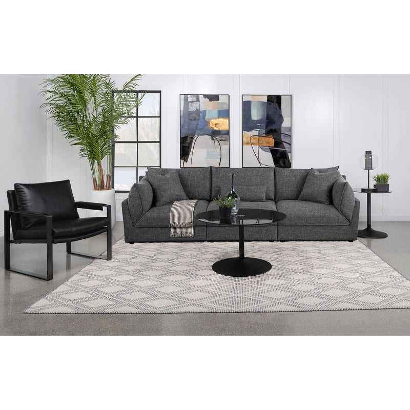  Coaster Furniture Sasha 551681-SETB 3 pc Upholstered Sofa - Barely Black IMAGE 14