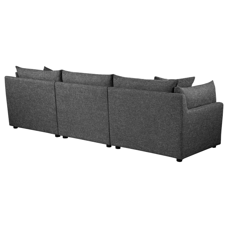  Coaster Furniture Sasha 551681-SETB 3 pc Upholstered Sofa - Barely Black IMAGE 6